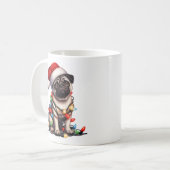 Pug Dog Puppy Kerstmis Koffiemok (Voorkant links)