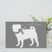Pug Dog Puppy Stationery Briefpapier (Staand voorkant)