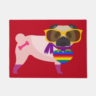 Pug Dog Rainbow-stijl Deurmat