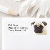 Pug Dog Retouradres Mailing Label (Insitu)