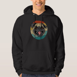 Pug Dog  Retro Distress Cute Hoodie