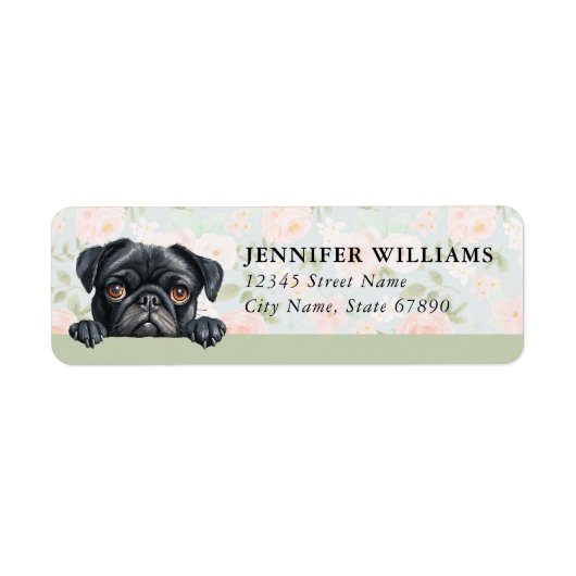 Pug Dog Return Address Labels (Voorkant)