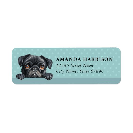 Pug Dog Return Address Labels (Voorkant)