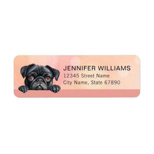 Pug Dog Return Address Labels (Voorkant)