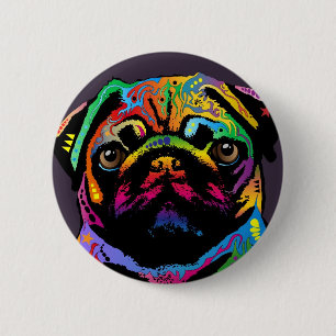 Pug Dog Ronde Button 5,7 Cm