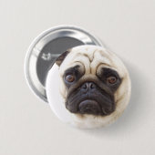 Pug Dog Round Button (Voorkant /achterkant)