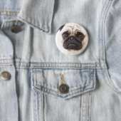 Pug Dog Round Button (In situ)