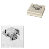 Pug Dog Rubberstempel (Gestempeld)