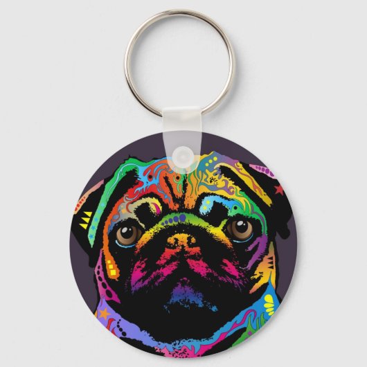 Pug Dog Sleutelhanger (Voorkant)