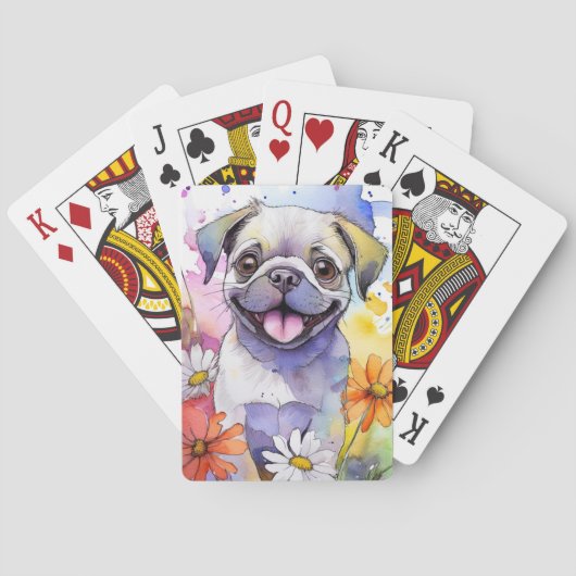 Pug Dog-speelkaarten Pokerkaarten (Achterkant)