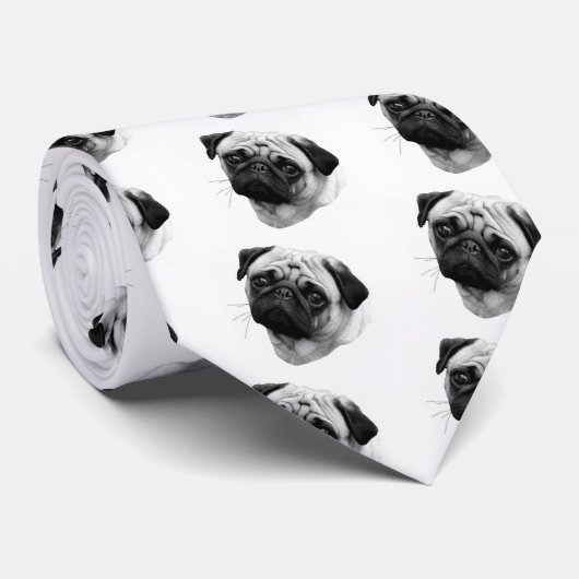 Pug Dog Stropdas (Opgerold)