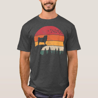 Pug Dog Sunset Retro Style for Men Women T-shirt