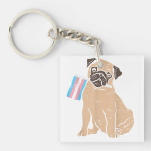 Pug Dog Transgender vlag Trans Pride LGBT Animal L Sleutelhanger