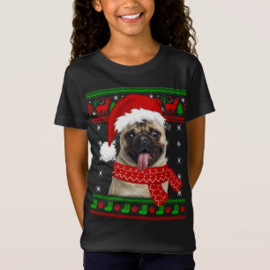 Pug Dog Ugly Sweater Kerstpuppy Hondenliefhebber T-shirt
