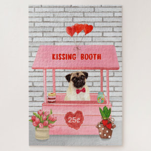 Pug Dog Valentijnsdag Kissing Booth Legpuzzel