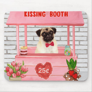 Pug Dog Valentijnsdag Kissing Booth Muismat