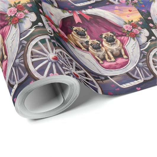 Pug Dog Valentine's Day Cadeaupapier (Rol Hoek)
