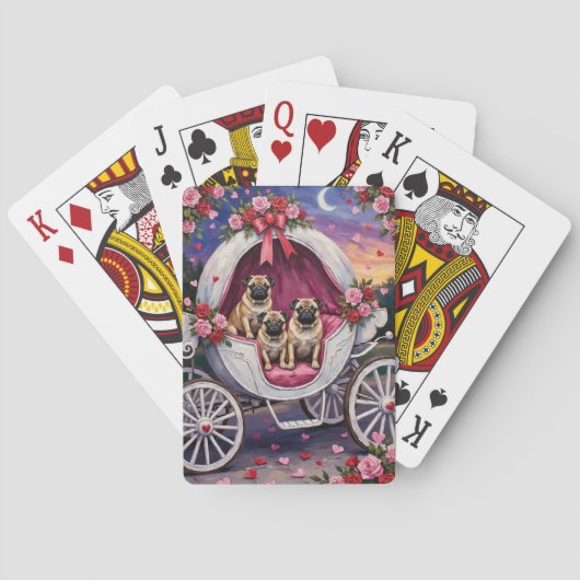 Pug Dog Valentine's Day Pokerkaarten (Achterkant)