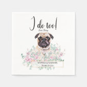 Pug Dog Wedding Cocktail Napkins Servet (Voorkant)