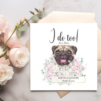 Pug Dog Wedding Cocktail Napkins Servet