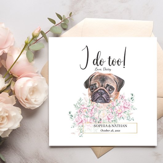 Pug Dog Wedding Cocktail Napkins Servet