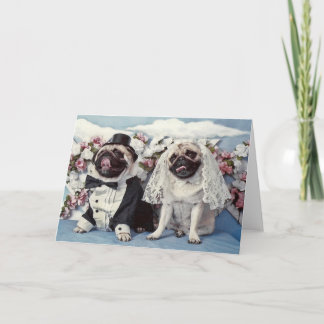 Pug Dog Wedding Kaart