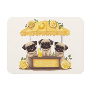 Pug Dogs Lemonade Stand Magneet