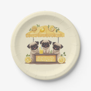 Pug Dogs Lemonade Stand Papieren Bordje