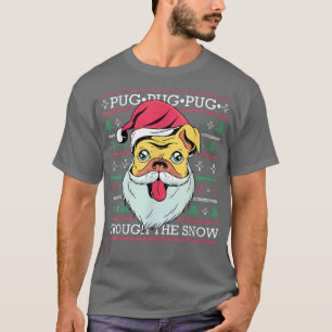 Pug door de sneeuw met een hond voor Kerstmis T-shirt