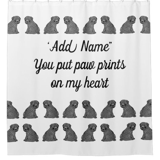 Pug Douchegordijn (Voorkant)