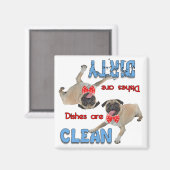 Pug Dragen Een Bow Stropdas Vaatwasser Magneet (Voorkant / Achterkant)