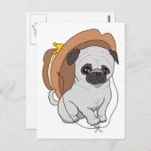 Pug Drawing 2 van Pablo Fernandez Briefkaart (Voorkant / Achterkant)