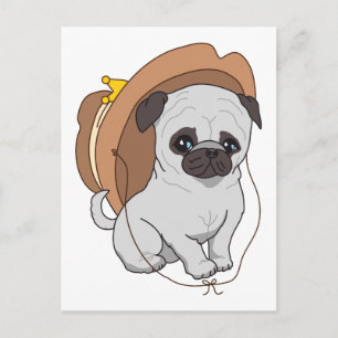 Pug Drawing 2 van Pablo Fernandez Briefkaart