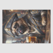 Pug Drink Bier in Pirate's Den - Decoupage - Tissuepapier (Voorkant)
