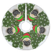 Pug Elves Kerstkrans Kerstboom Rok (Voorkant)