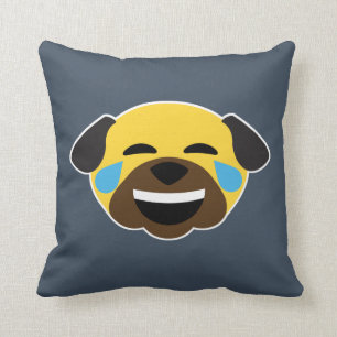 Pug-emoji emoticon tranen van vreugde en liefde kussen