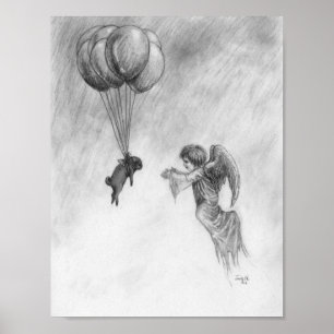 Pug en Angel Poster