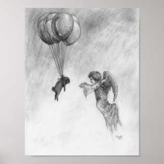 Pug en Angel Poster