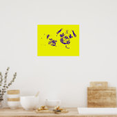 Pug en Baby - Geel Poster (Keuken)