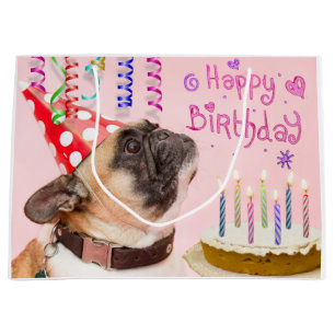Pug en Birthday Cake Groot Cadeauzakje