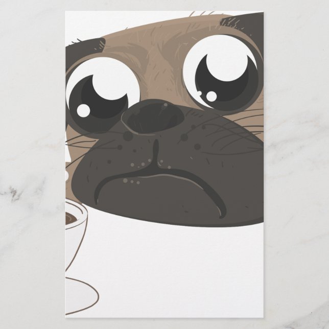 Pug en koffie (Voorkant)