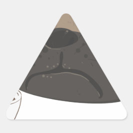 Pug en koffie driehoek sticker