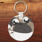 Pug en koffie sleutelhanger (Voorkant)