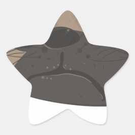 Pug en koffie ster sticker
