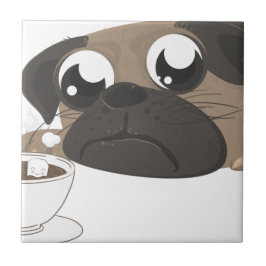 Pug en koffie tegeltje