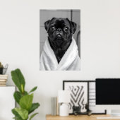 Pug en robe de chambre Impression de salle de bain (Bureau à domicile)