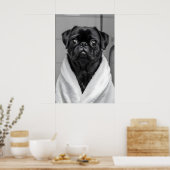 Pug en robe de chambre Impression de salle de bain (Cuisine)