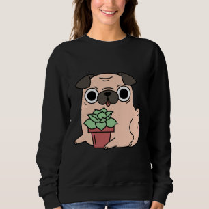 Pug en succulent plant Classic T-Shirt 693