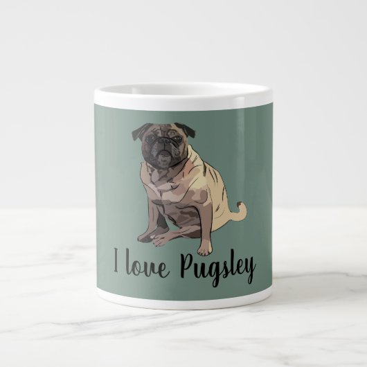 Pug Extra Grote Beker (Voorkant)