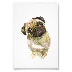 Pug Face Art Print Cute Pug Dog Foto Afdruk